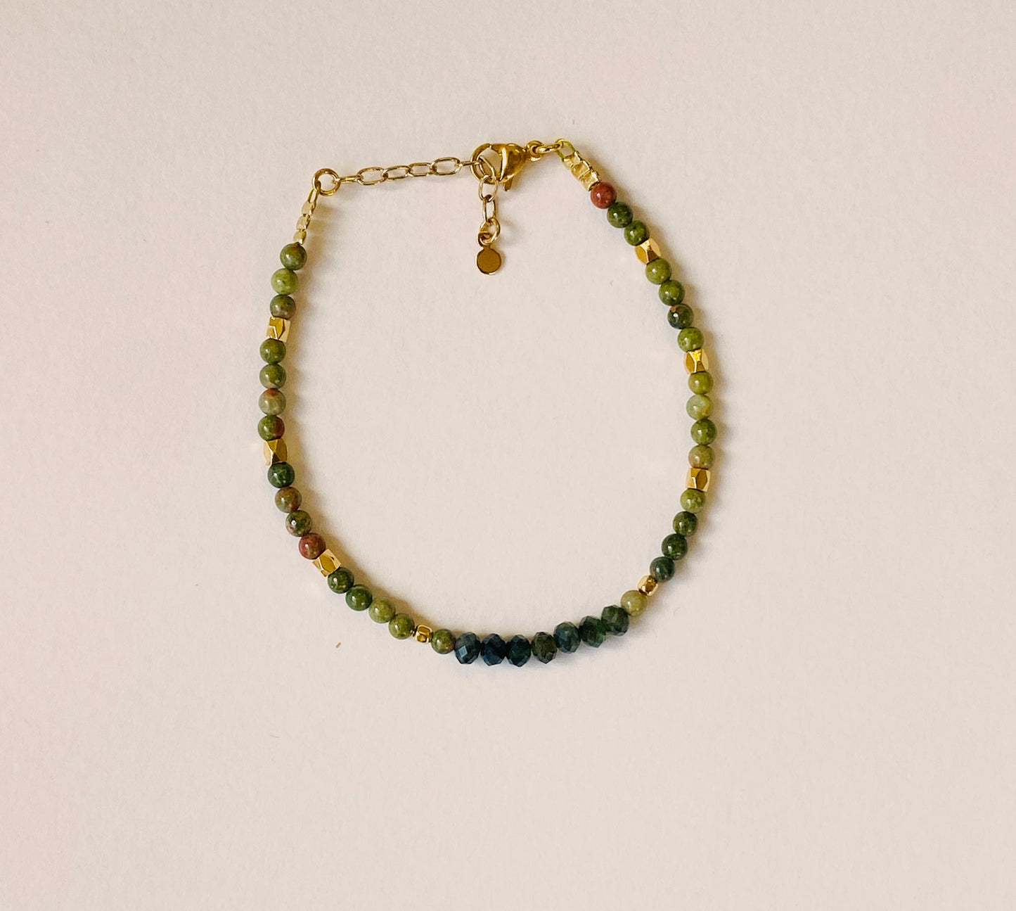 Bracelet Thelma unakite kaki Mademoizelle Abeille