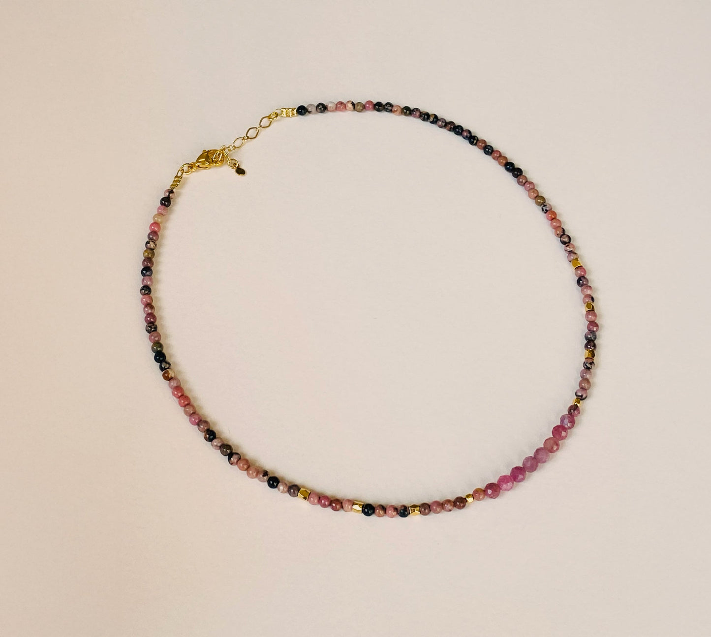 Collier Thelma rhodonite rose Mademoizelle Abeille