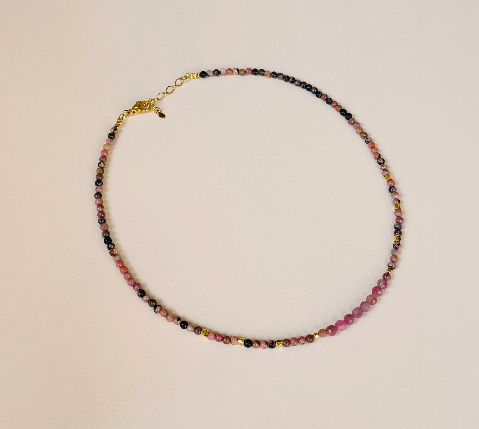 Collier Thelma rhodonite rose Mademoizelle Abeille